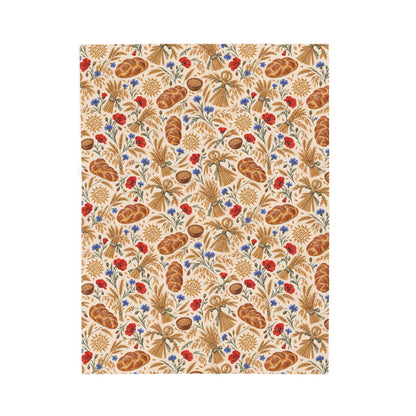 Lughnasadh Wheat & Corn Dolly Velveteen Plush Blanket – Lightweight Lammas Harvest Throw