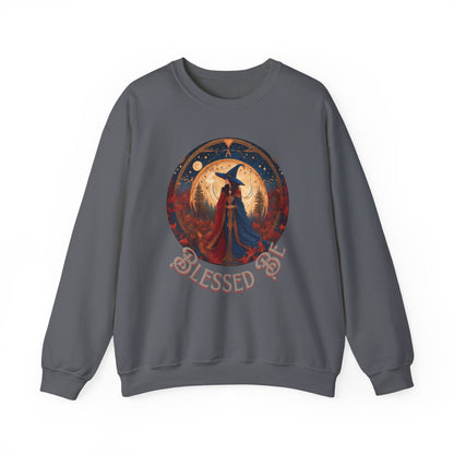 Blessed Be Holiday Sweatshirt, Cozy Christmas Gift, Unisex Crewneck, Festive Winter Apparel, Yule Celebration Clothing, Holiday Party Outfit - Divine Mystic Moons