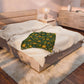 Ostara Sun & Daffodil Velveteen Plush Blanket – Lightweight Green Witch Spring Throw