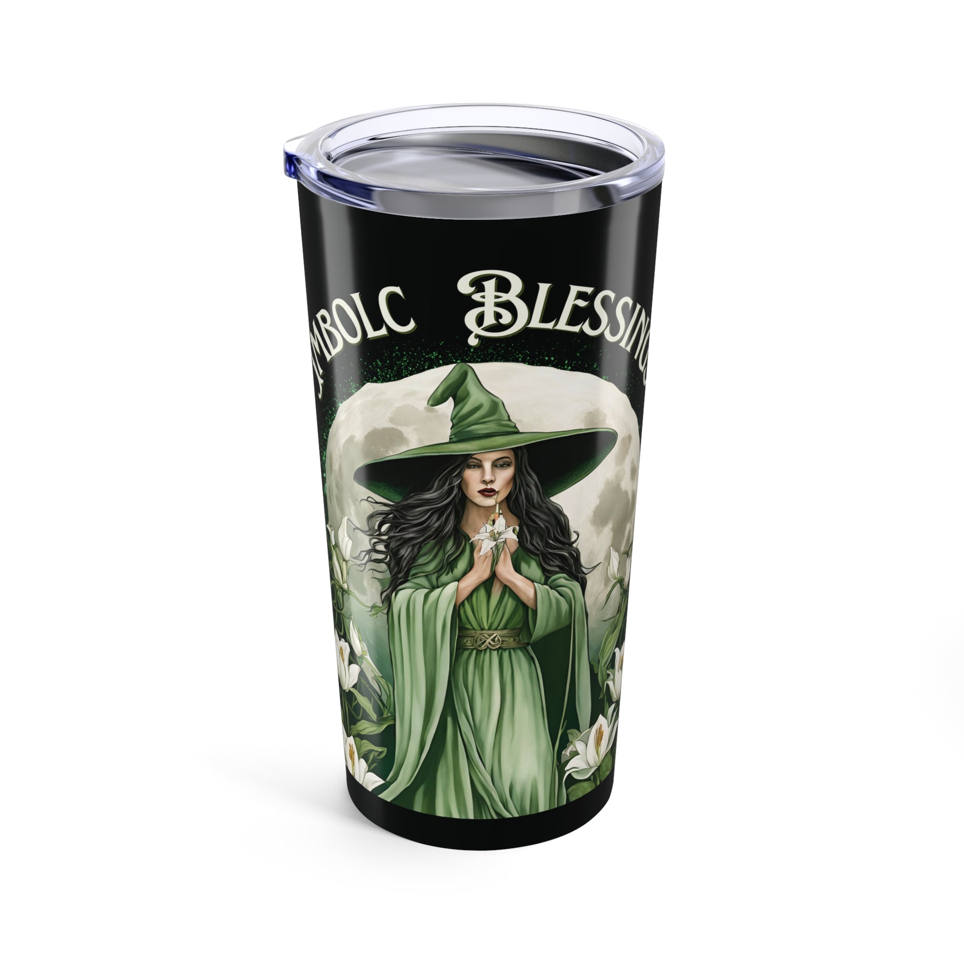 mbolc Blessings Tumbler – 20oz of Sacred Renewal Nature Lover Mug, Pagan Drinkware, Wiccan Decor - Divine Mystic Moons
