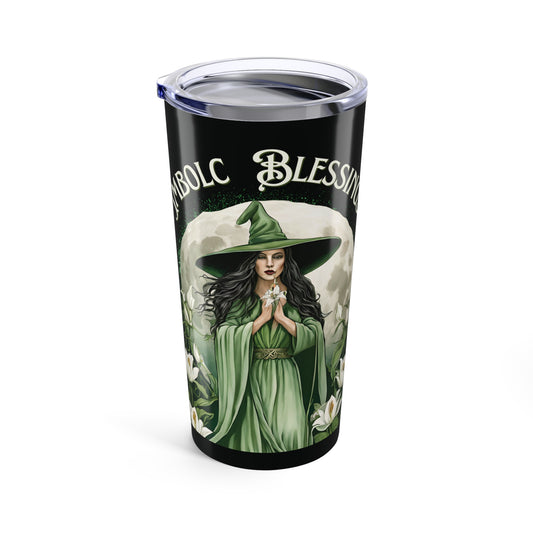 mbolc Blessings Tumbler – 20oz of Sacred Renewal Nature Lover Mug, Pagan Drinkware, Wiccan Decor - Divine Mystic Moons
