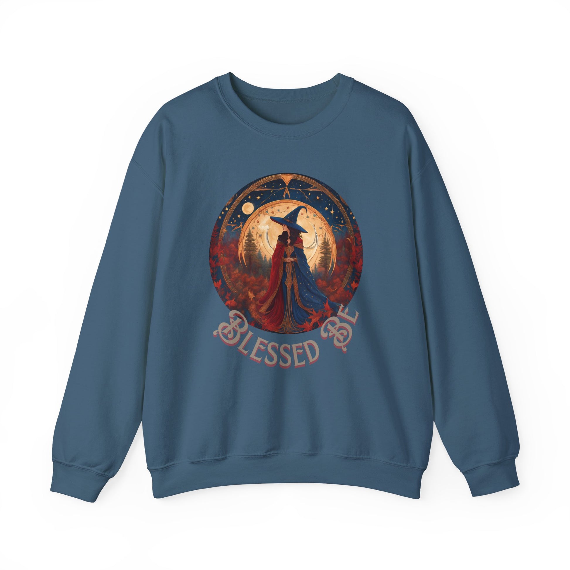 Blessed Be Holiday Sweatshirt, Cozy Christmas Gift, Unisex Crewneck, Festive Winter Apparel, Yule Celebration Clothing, Holiday Party Outfit - Divine Mystic Moons
