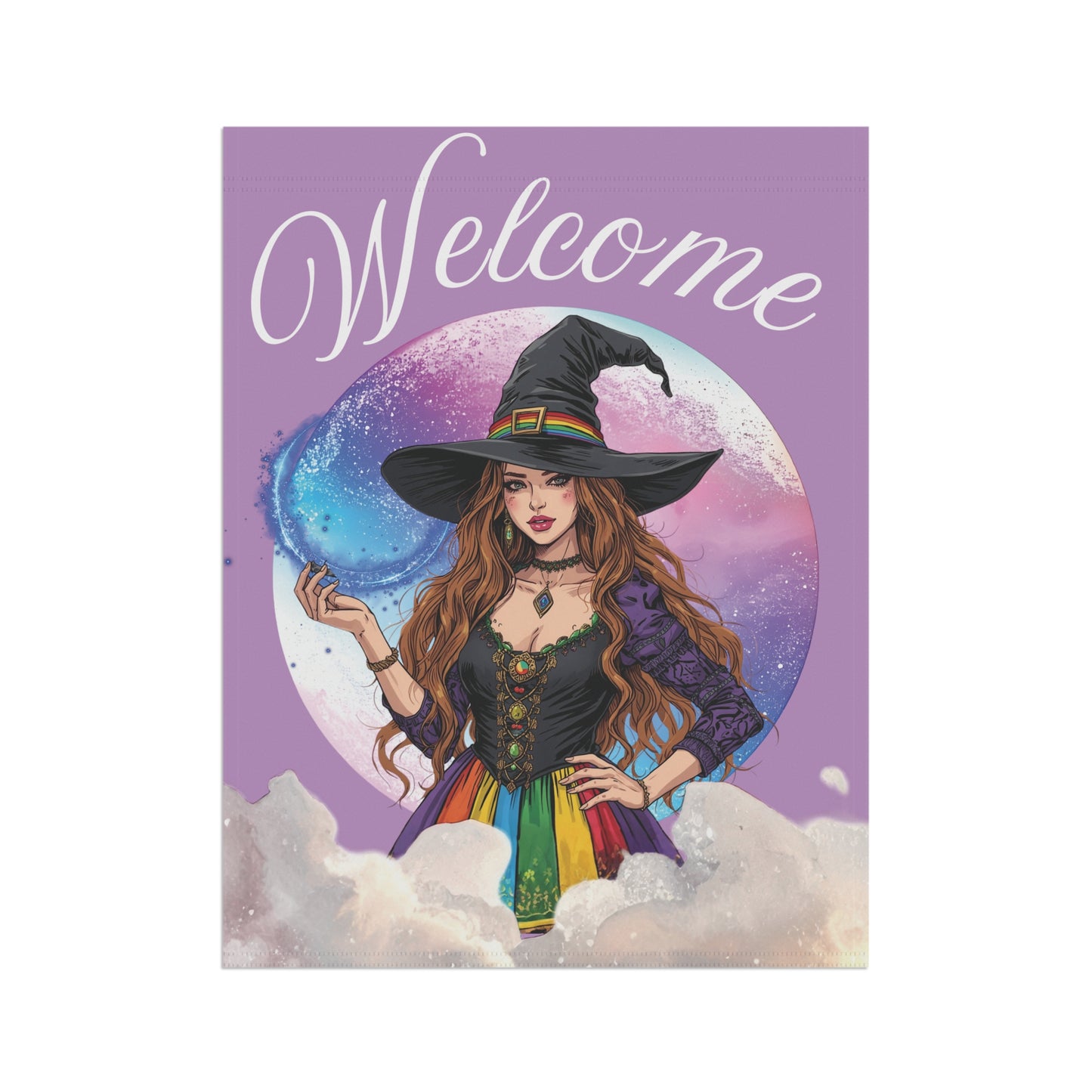 Rainbow Magic Witch Welcome Garden Flag