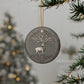 Celtic Stag & Tree of Life Gray Woodland Ornament