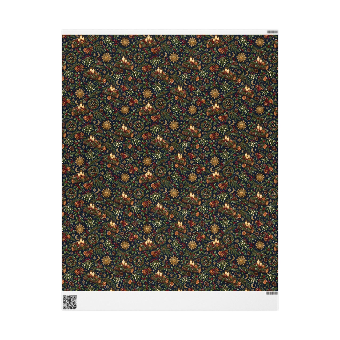 Celtic Yule Log & Solstice Sun Wrapping Paper