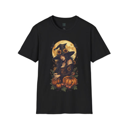 Pagan Witch Pumpkin T-Shirt Mabon Samhain Harvest Moon Tee Witchcore Wiccan Fall Shirt Autumn Sabbat Ritual Graphic Top - Divine Mystic Moons