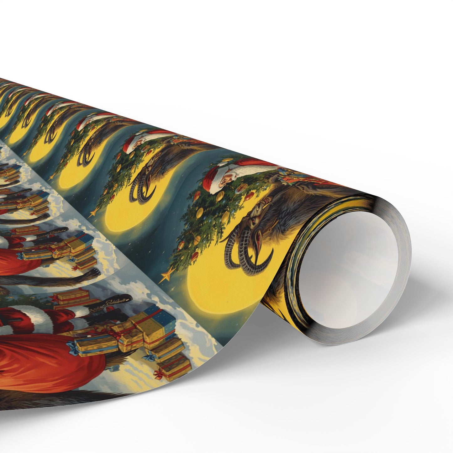 Krampus & Santa Winter Folklore Wrapping Paper