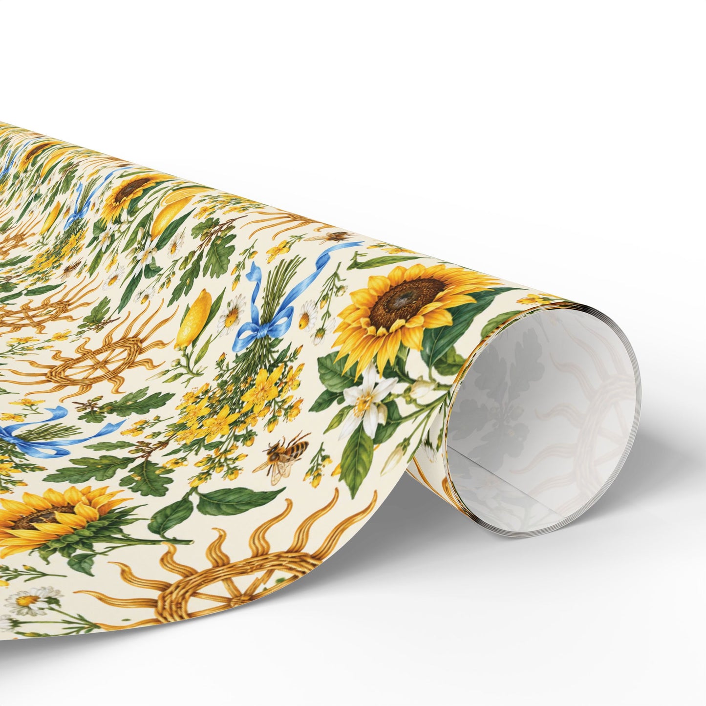 Litha Sunflower & Solstice Wheel Wrapping Paper