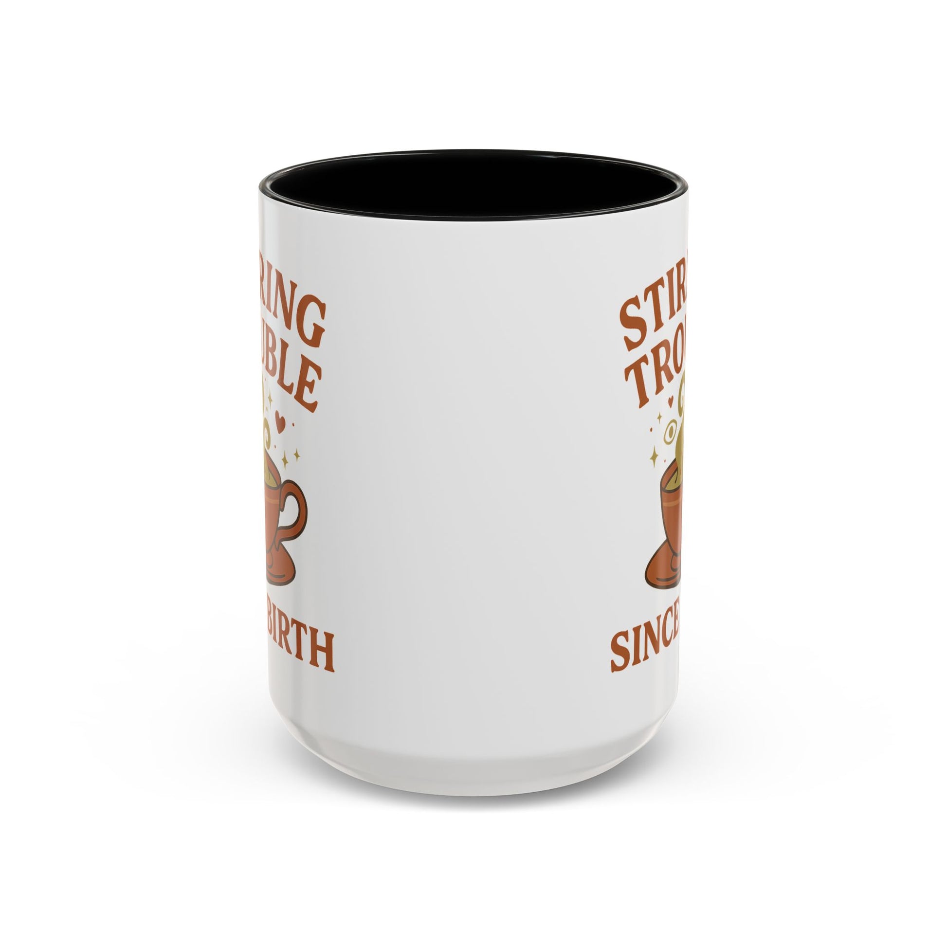 Stirring Trouble Since Birth Mug | Funny Witch Mug | Whimsical Witchcore Coffee Cup | Earth Tone Aesthetic | DivineMysticMoons Gift - Divine Mystic Moons