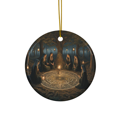 Witch Coven Mystical Ornaments - 2-Sided Print, Witchy Decor, Holiday Gifts, Collectible Keepsakes, Spiritual Home Accents, Witchcraft - Divine Mystic Moons