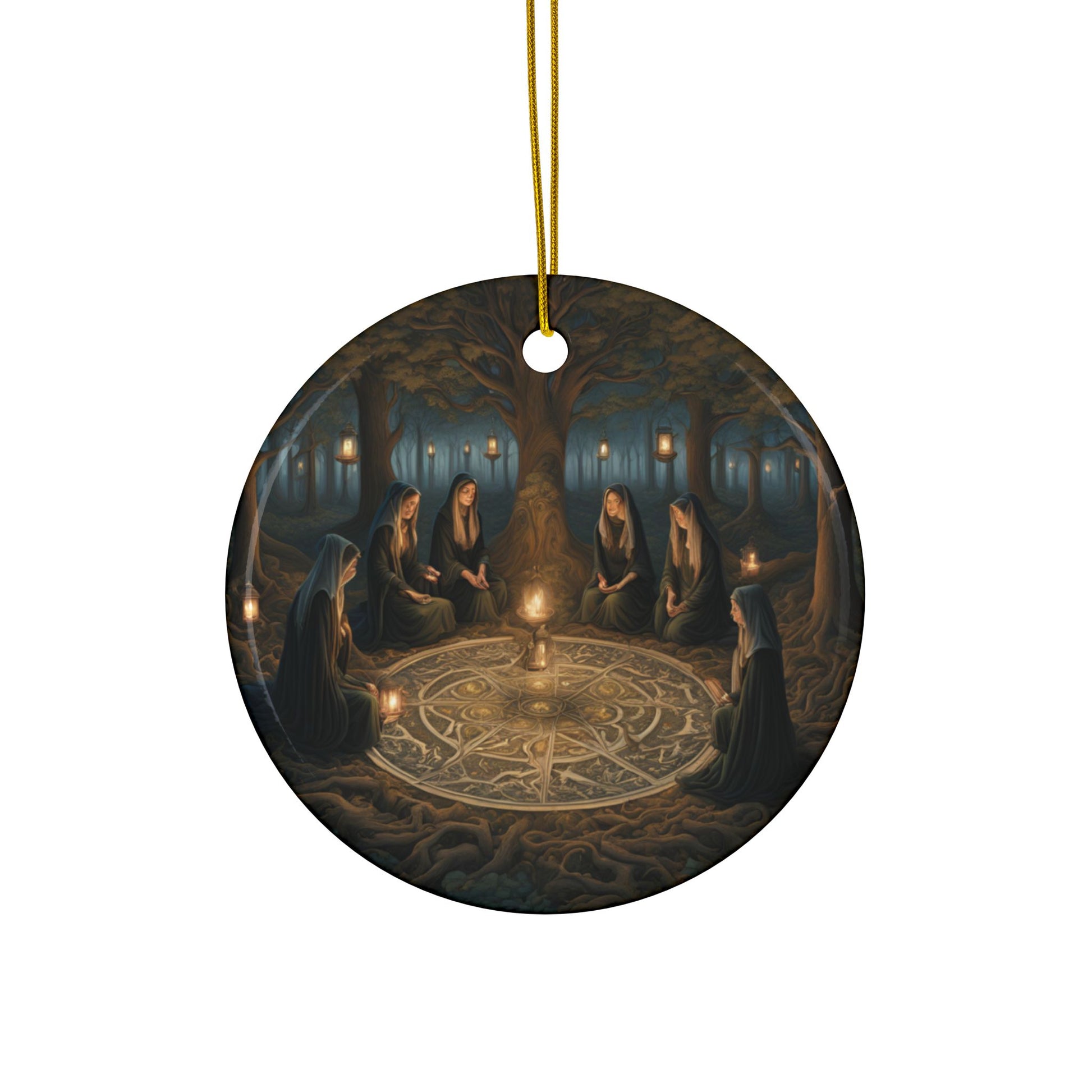 Witch Coven Mystical Ornaments - 2-Sided Print, Witchy Decor, Holiday Gifts, Collectible Keepsakes, Spiritual Home Accents, Witchcraft - Divine Mystic Moons