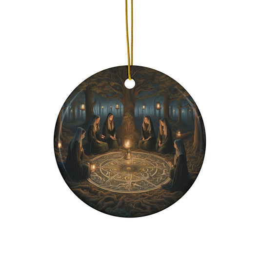 Witch Coven Mystical Ornaments - 2-Sided Print, Witchy Decor, Holiday Gifts, Collectible Keepsakes, Spiritual Home Accents, Witchcraft - Divine Mystic Moons