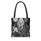Mystical Floral Tote Bag, Witch Aesthetic Handbag, Boho Chic Shopper, Eco-Friendly Grocery Bag, Everyday Carryall, Gift for Her - Divine Mystic Moons