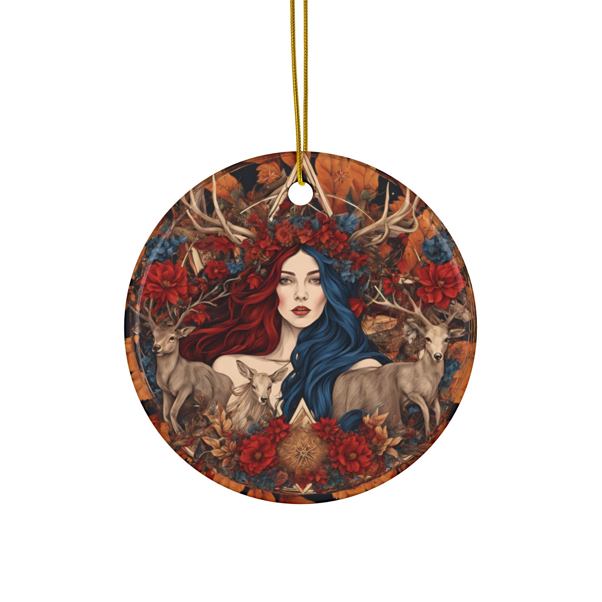 Enchanting Ceramic Ornaments,Woodland Fairy Design for Holiday Decor, Christmas Gift, Nature Lover Ornament, Eco-Friendly Craft, - Divine Mystic Moons