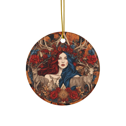 Enchanting Ceramic Ornaments,Woodland Fairy Design for Holiday Decor, Christmas Gift, Nature Lover Ornament, Eco-Friendly Craft, - Divine Mystic Moons