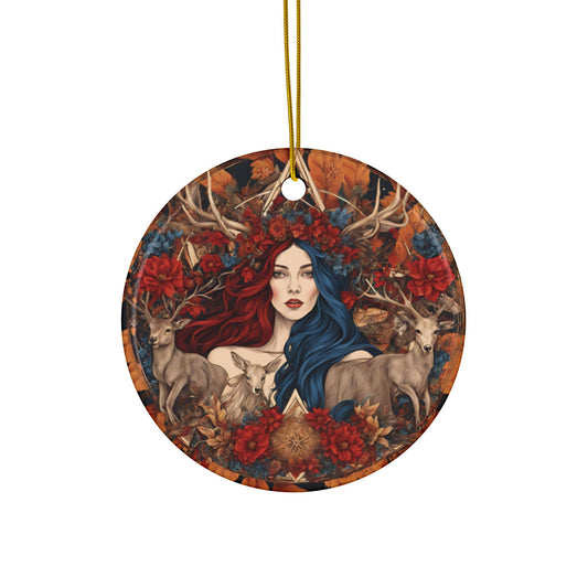 Enchanting Ceramic Ornaments,Woodland Fairy Design for Holiday Decor, Christmas Gift, Nature Lover Ornament, Eco-Friendly Craft, - Divine Mystic Moons