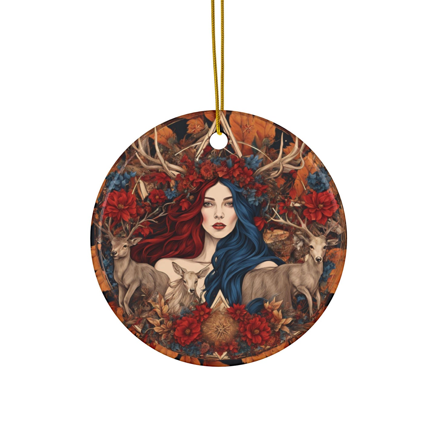 Enchanting Ceramic Ornaments,Woodland Fairy Design for Holiday Decor, Christmas Gift, Nature Lover Ornament, Eco-Friendly Craft, - Divine Mystic Moons