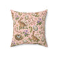 Ostara Rabbit & Spring Egg Faux Suede Pillow | Pink Spring Equinox Decor