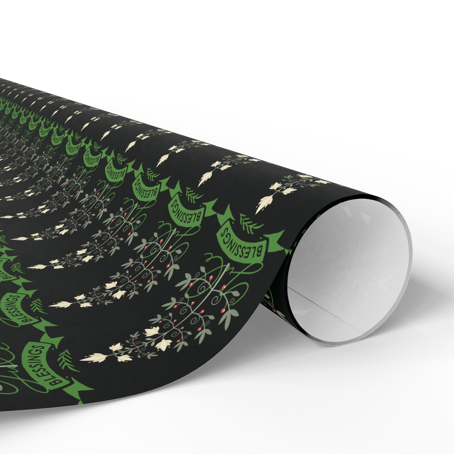 Botanical Yule Tree Wrapping Paper