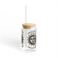 Live by the Sun Love by the Moon Glass Tumbler  16oz Iced Coffee Cup with Bamboo Lid & Straw, Celestial Witchy Drinkware - Divine Mystic Moons