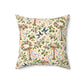 Beltane Maypole & Swallow Faux Suede Pillow – Floral Spring Witch Decor