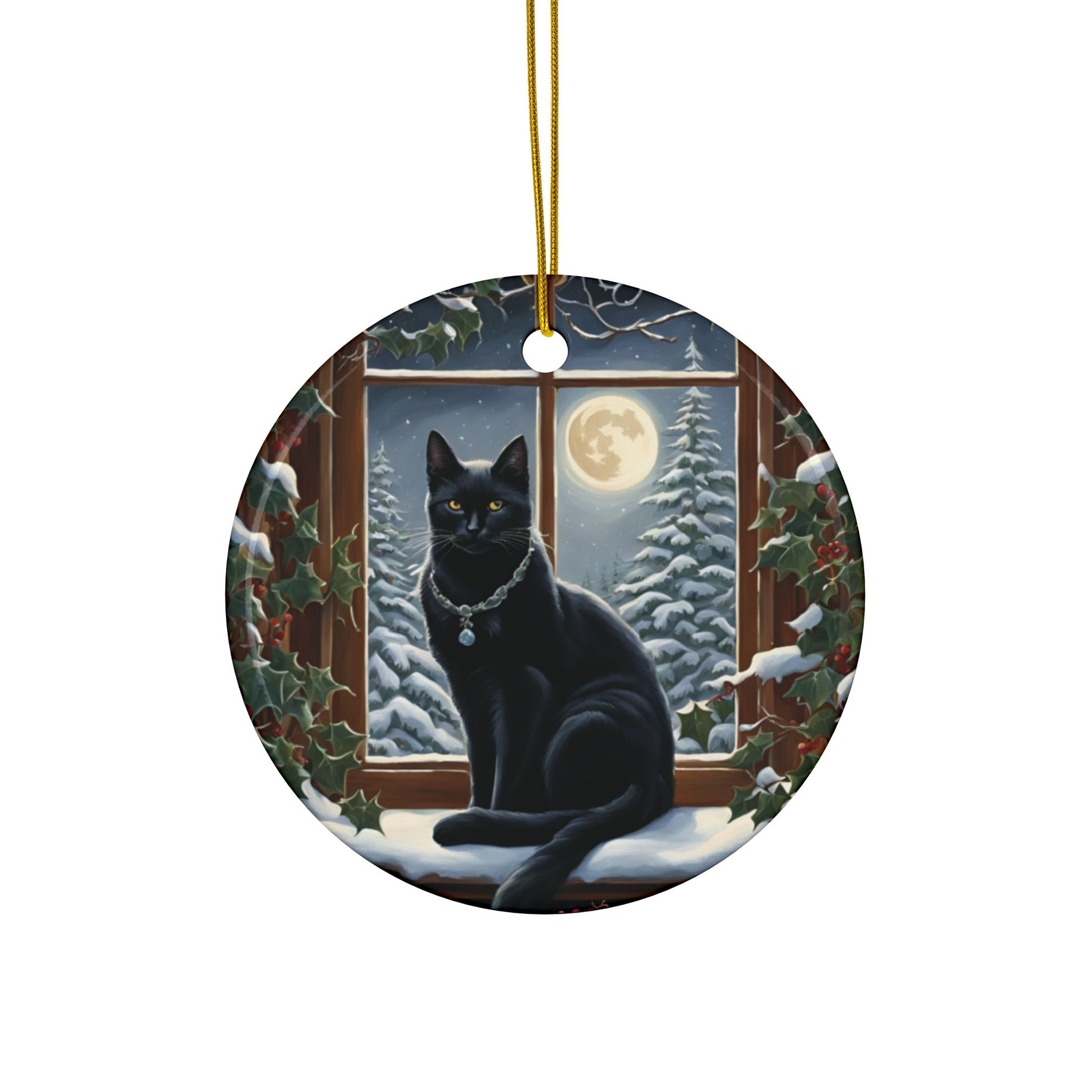 Black Cat Whimsical Ornaments Perfect for Holidays, Gift Giving, Home Decor, Tree Decorations, or Pet Lovers! - Divine Mystic Moons