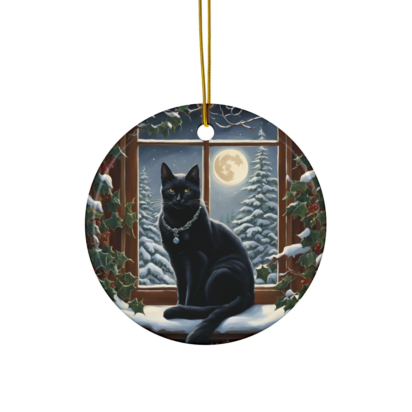 Black Cat Whimsical Ornaments Perfect for Holidays, Gift Giving, Home Decor, Tree Decorations, or Pet Lovers! - Divine Mystic Moons