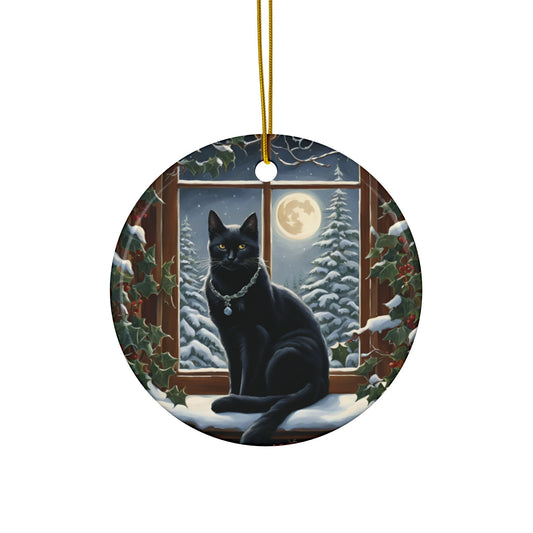 Black Cat Whimsical Ornaments Perfect for Holidays, Gift Giving, Home Decor, Tree Decorations, or Pet Lovers! - Divine Mystic Moons