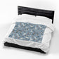 Winter Woodland Hare Velveteen Plush Blanket – Lightweight Blue Yule Throw - Divine Mystic Moons