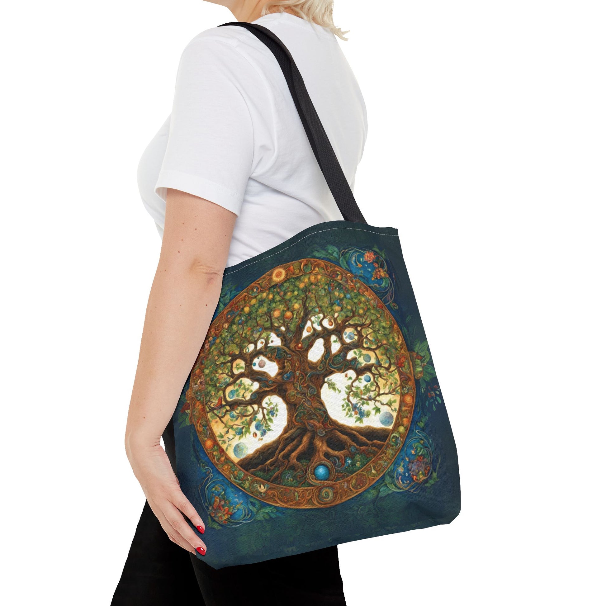 Tree of Life Witches Tote Bag - Witchy Witchcraft Wicca Eco-Friendly Shopper, Spell Book Accessories, Halloween Gift, Reusable - Divine Mystic Moons
