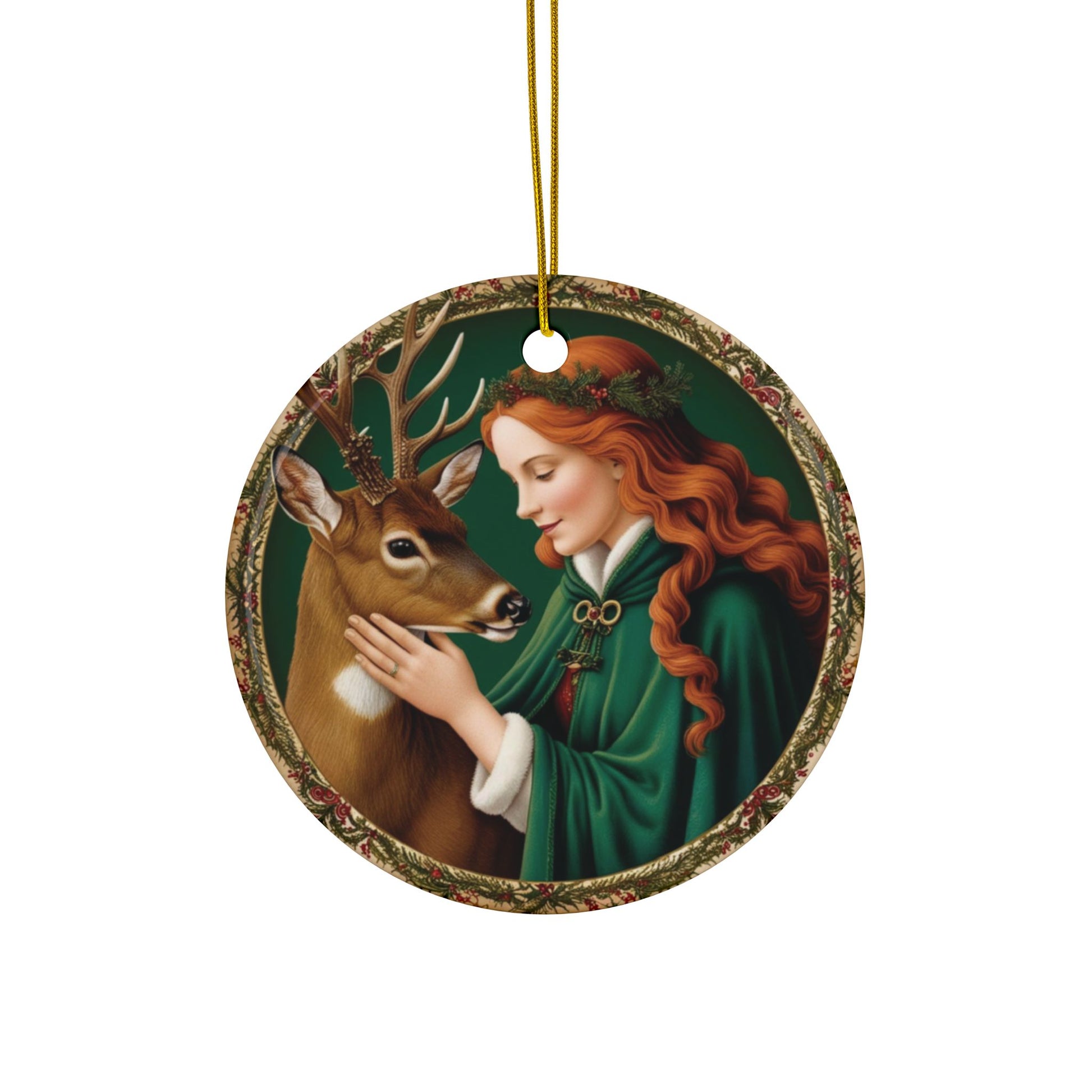 Green Witch Holiday Ornaments, Enchanting Gift for Holiday Decor, 2-Sided Print, Perfect for Tree, Gift Giving, Collectors, 1-10 - Divine Mystic Moons