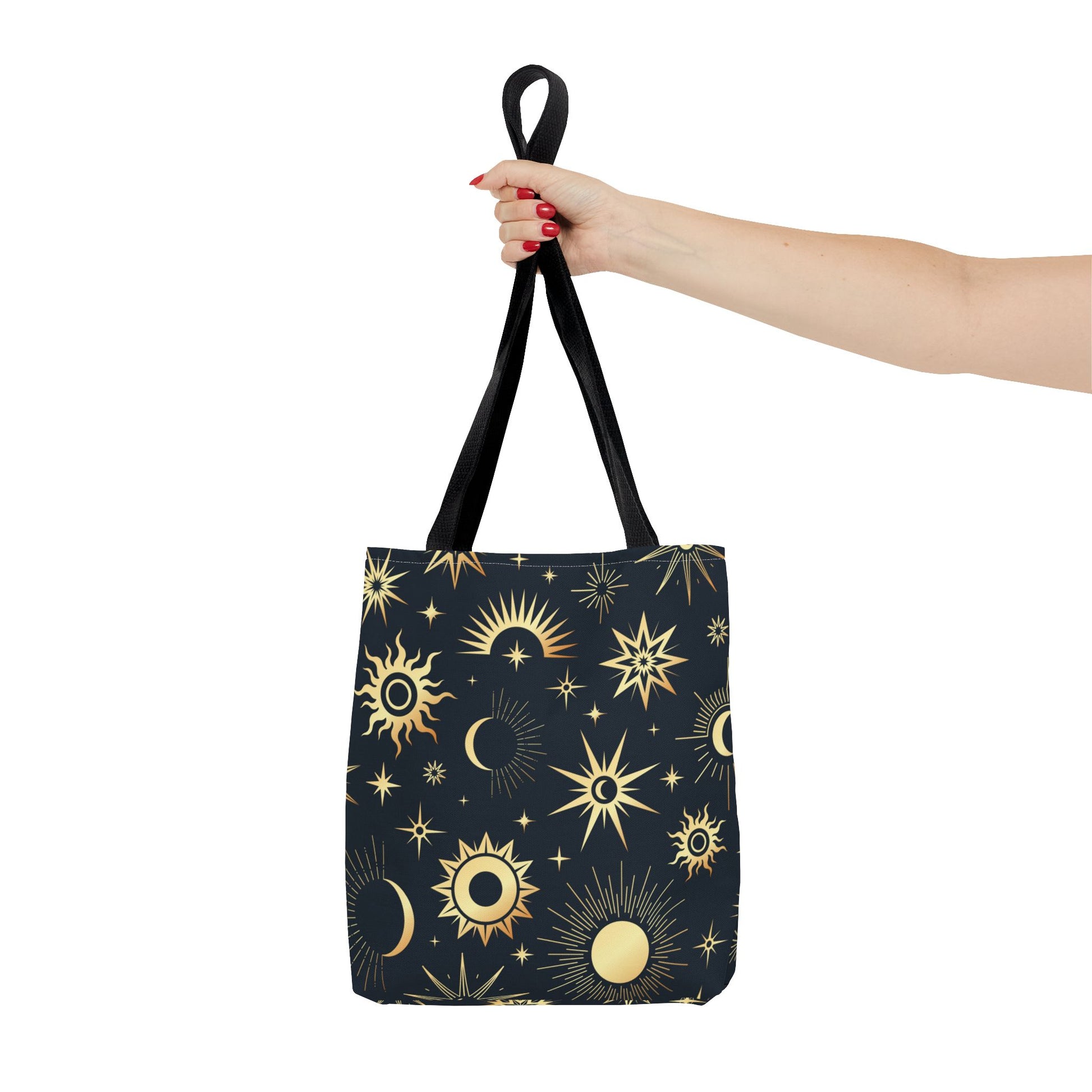 Celestial Tote Bag, Starry Sky Beach Bag, Astrology Shopping Tote, Cosmic Gift for Astronomers, Lunar Print Market Tote - Divine Mystic Moons