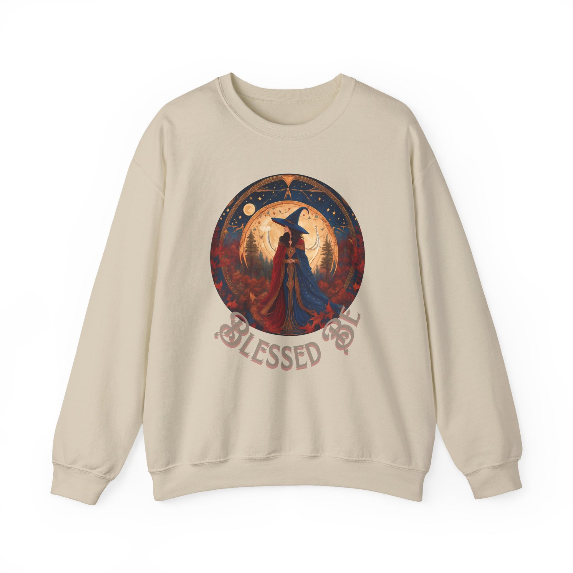 Blessed Be Holiday Sweatshirt, Cozy Christmas Gift, Unisex Crewneck, Festive Winter Apparel, Yule Celebration Clothing, Holiday Party Outfit - Divine Mystic Moons