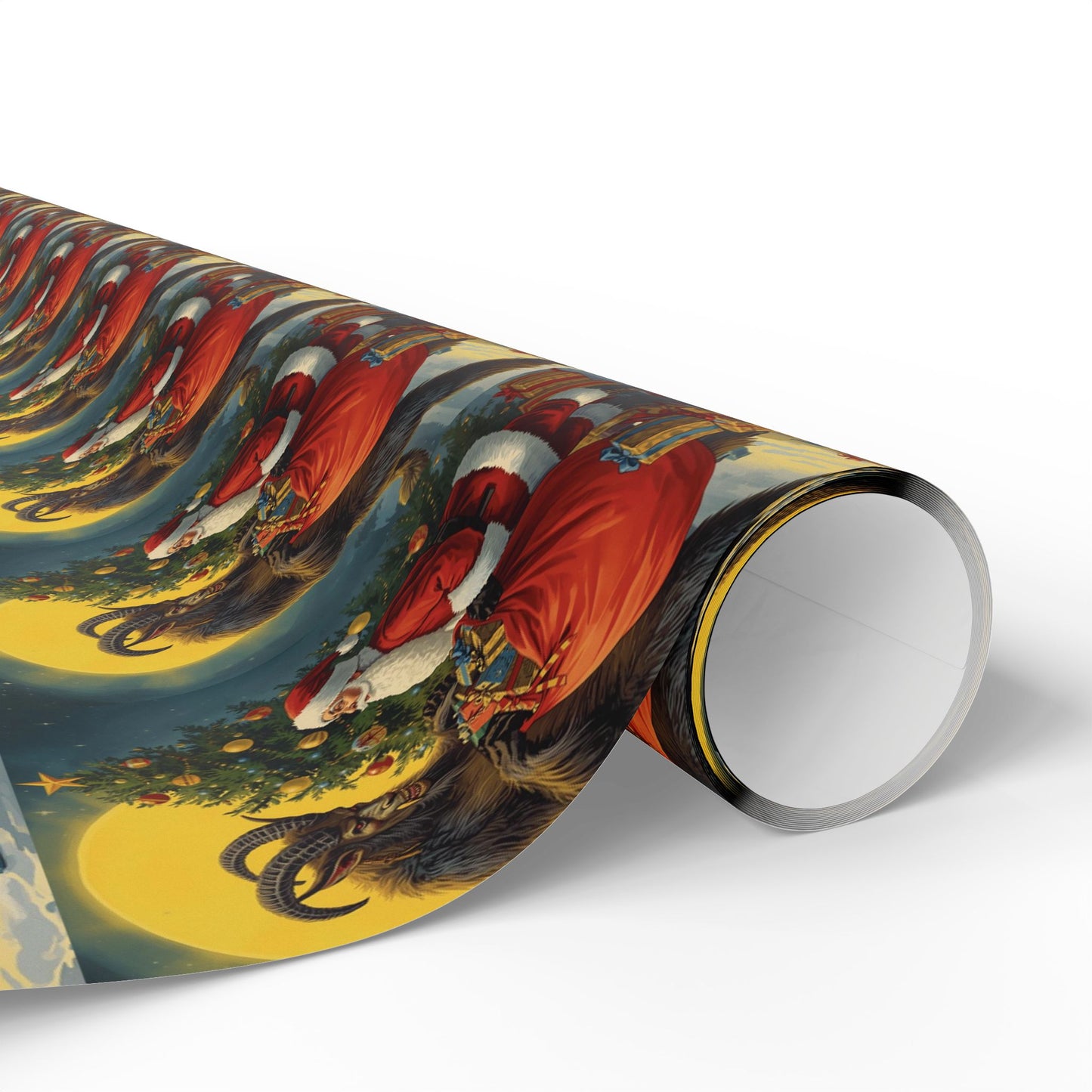 Krampus & Santa Winter Folklore Wrapping Paper