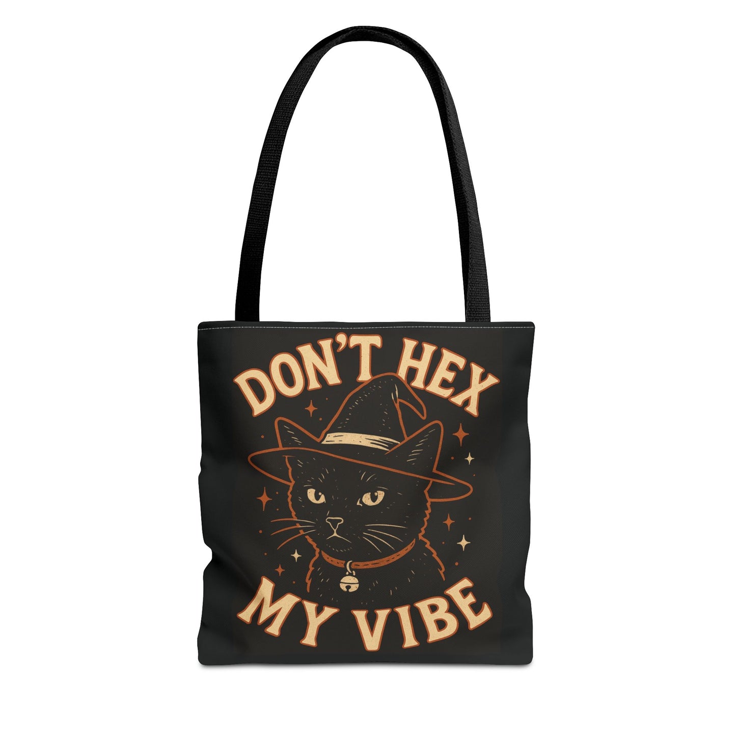 Dont Hex My Vibe Tote Bag Witchy Black Cat Bag, Funny Goth Witch Gift, Halloween Spellcaster Purse, Sarcastic Occult Accessory - Divine Mystic Moons