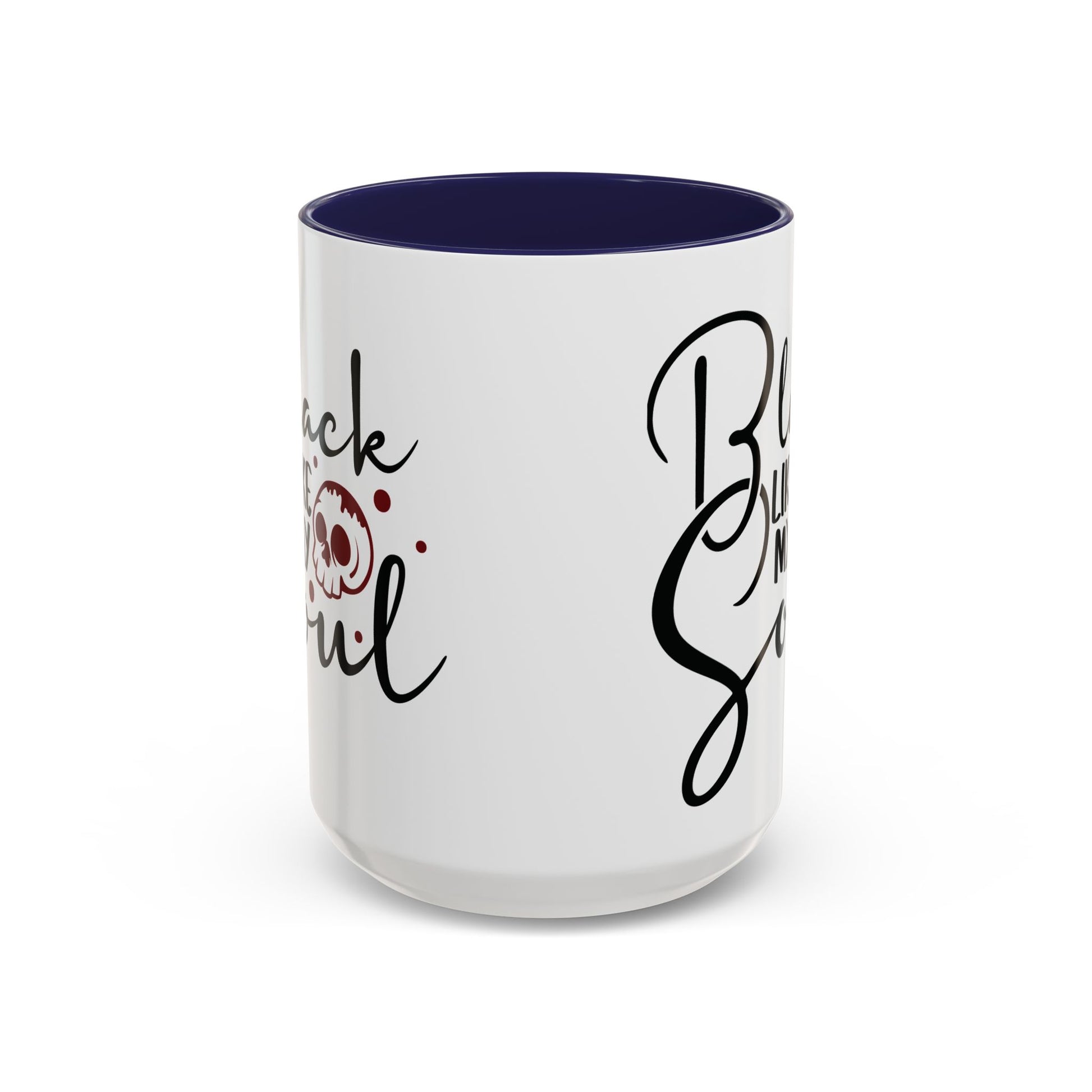Black Like My Soul Mug – Gothic Coffee Cup, Funny Dark Humor Gift, Pink, Red, or Black Two-Tone Ceramic Mug, Alt Aesthetic Drinkware - Divine Mystic Moons