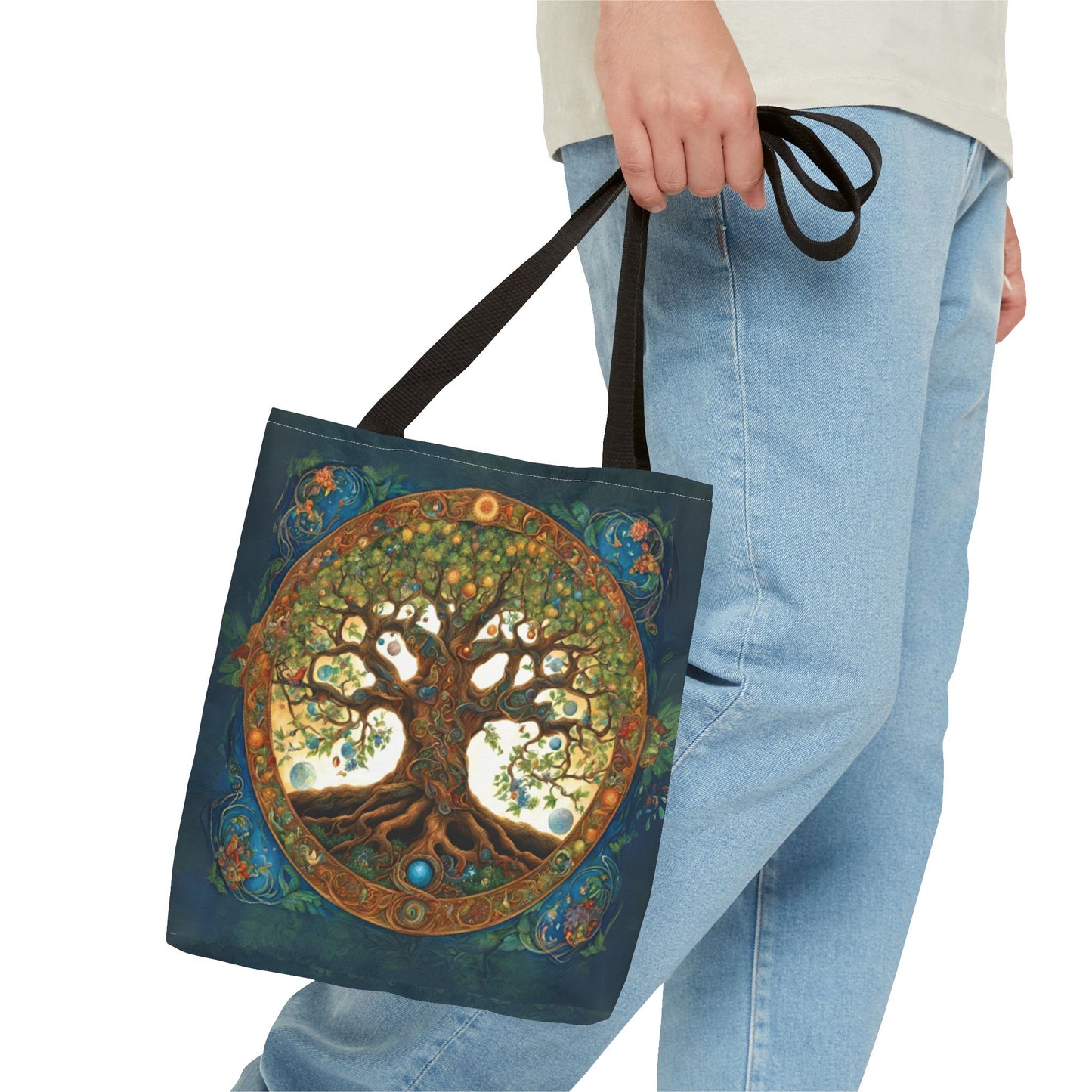 Tree of Life Witches Tote Bag - Witchy Witchcraft Wicca Eco-Friendly Shopper, Spell Book Accessories, Halloween Gift, Reusable - Divine Mystic Moons