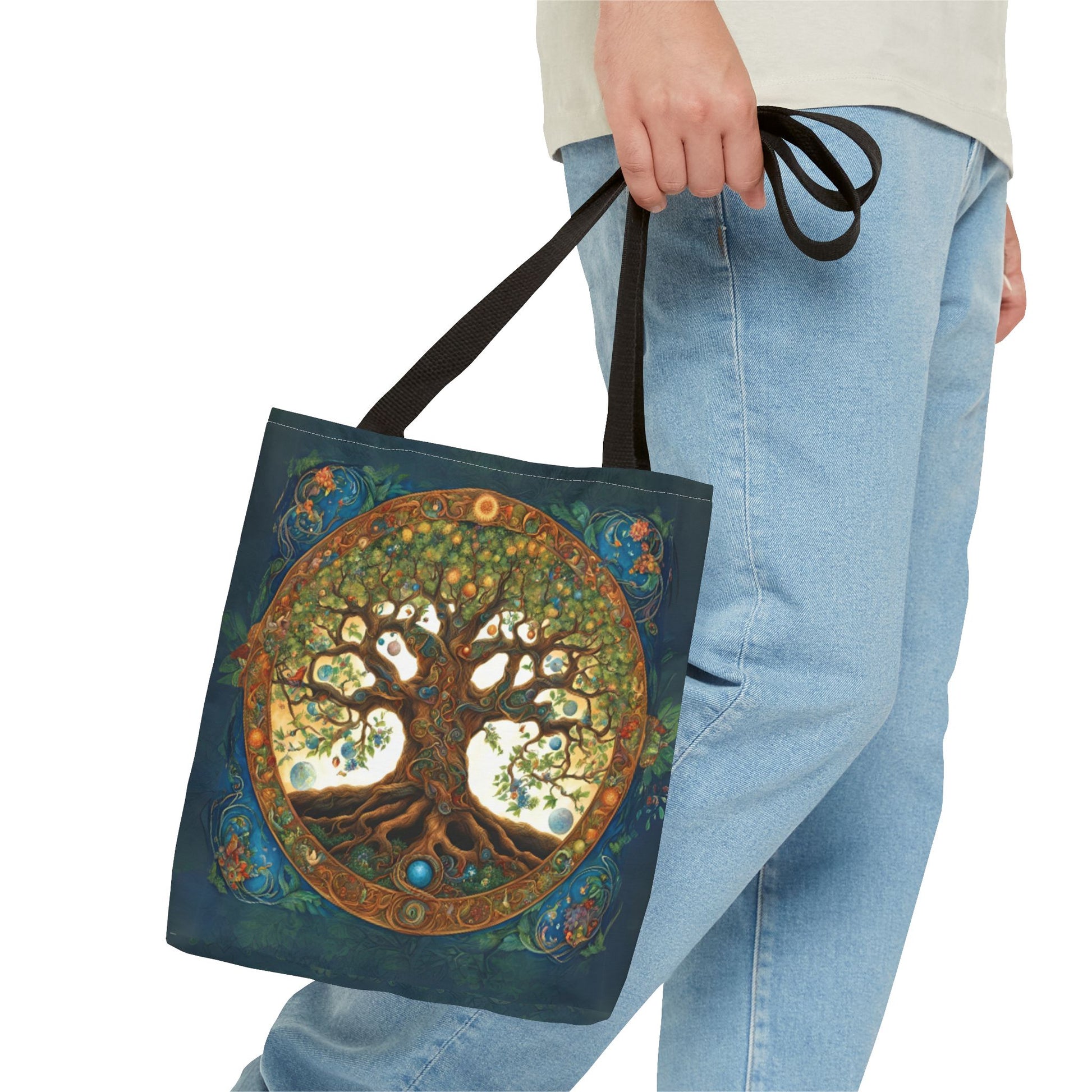 Tree of Life Witches Tote Bag - Witchy Witchcraft Wicca Eco-Friendly Shopper, Spell Book Accessories, Halloween Gift, Reusable - Divine Mystic Moons