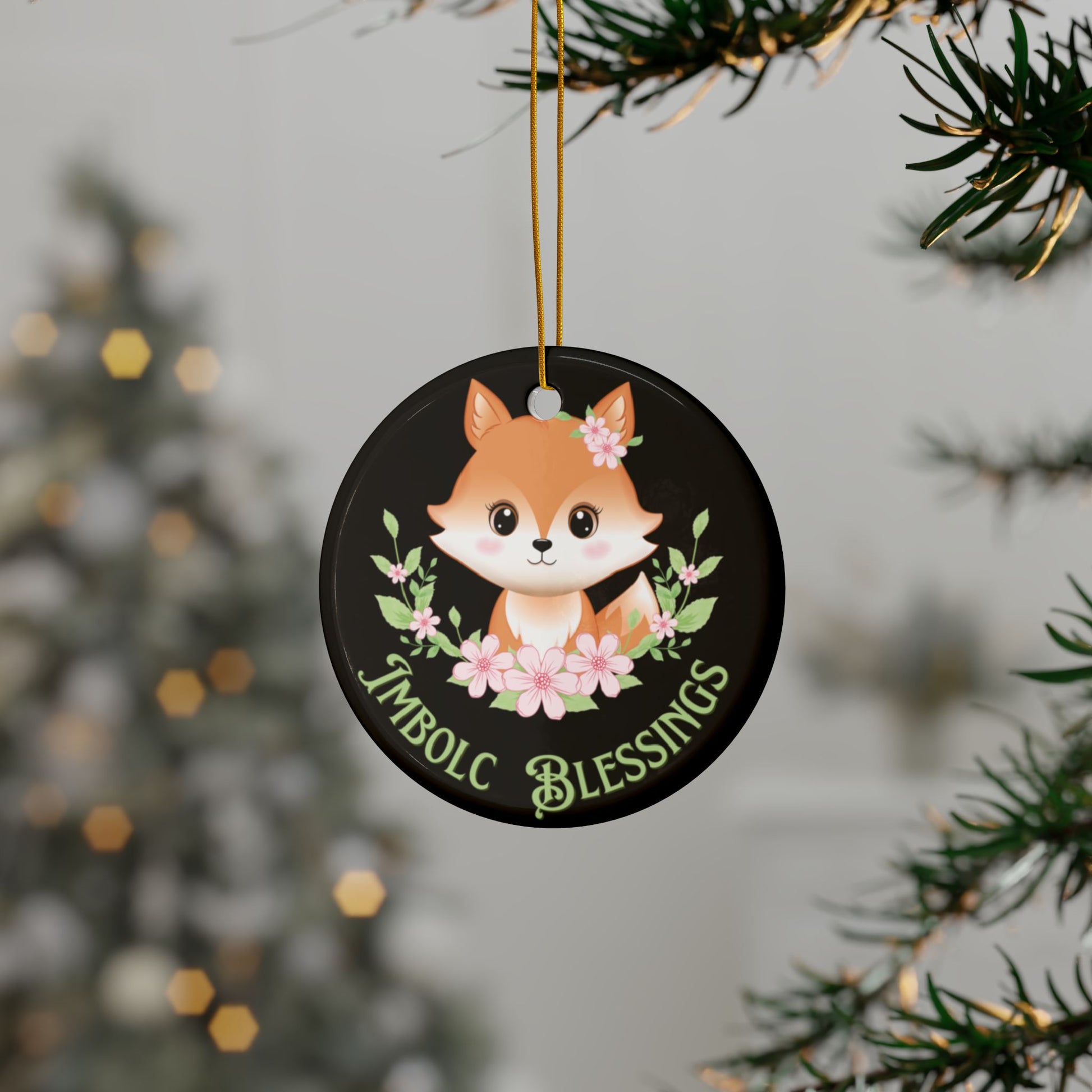 Adorable Ceramic Ornaments - Imbolc Blessings, Wheel of the Year, Fox Rebirth, Gift Ornaments Housewarming, and Celebrations - Divine Mystic Moons