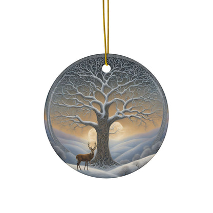 Winter Tree of Life & Stag Yule Ornament