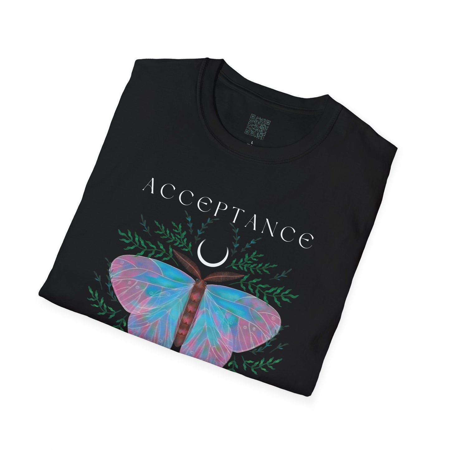 Acceptance Butterfly T-Shirt, Inspirational Tee, Positive Affirmation Shirt, Nature Lover Gift, Life Stages Apparel, Unisex Casual Wear, - Divine Mystic Moons