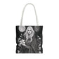 Mystical Floral Tote Bag, Witch Aesthetic Handbag, Boho Chic Shopper, Eco-Friendly Grocery Bag, Everyday Carryall, Gift for Her - Divine Mystic Moons