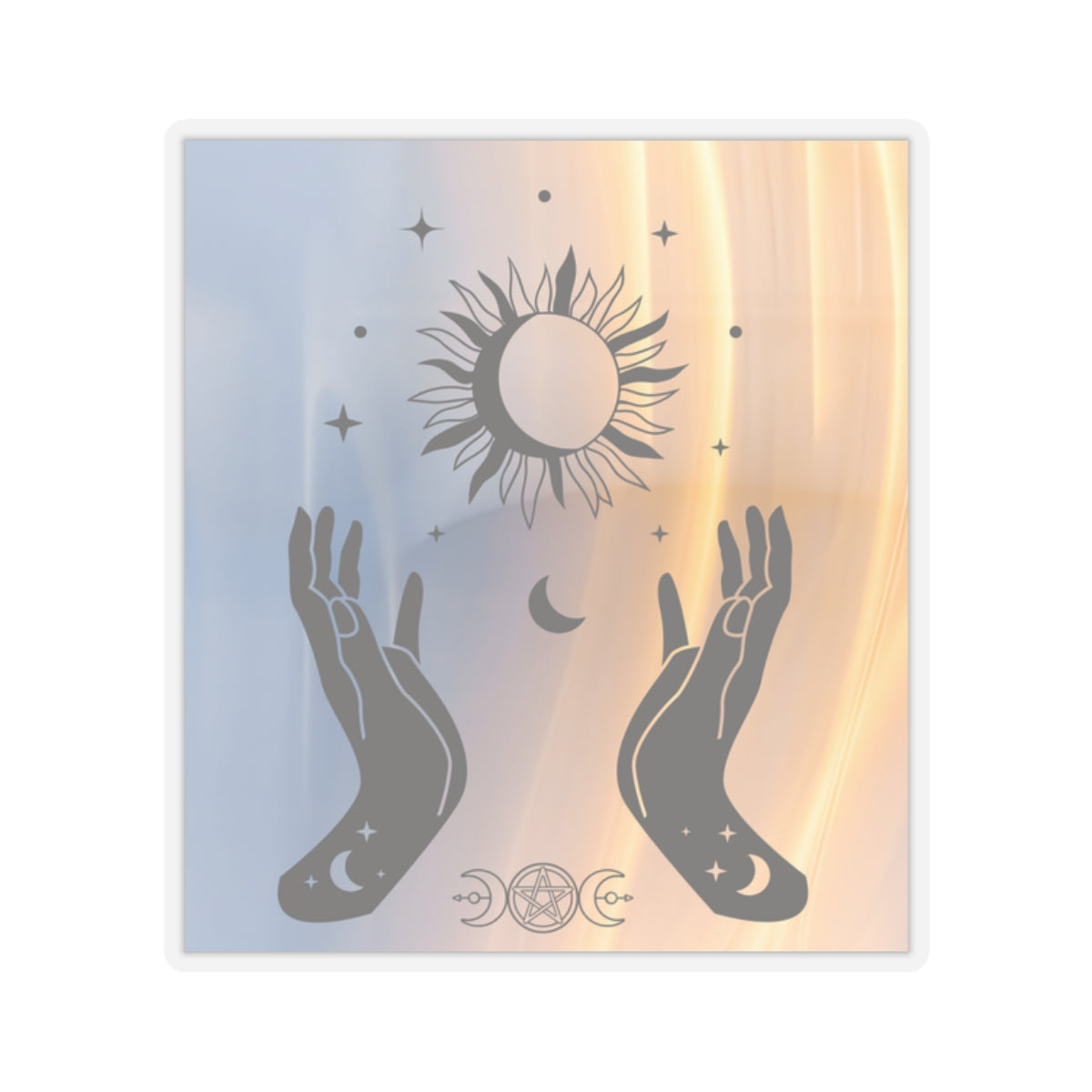 Stickers, Witch Hands Sun Moon Phases Mystical Art, Laptop Decal, Water Bottle Sticker, Planner Decor, Halloween Decorations, Mystical Gift - Divine Mystic Moons