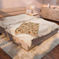 Ostara Rabbit & Wildflower Velveteen Plush Blanket – Lightweight Cottage Witch Throw