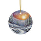 Winter Wonderland Ceramic Ornaments | Beautiful Painted Scene Two-Sided Decor for Christmas, Holiday Gifts, Tree Decorations - Divine Mystic Moons