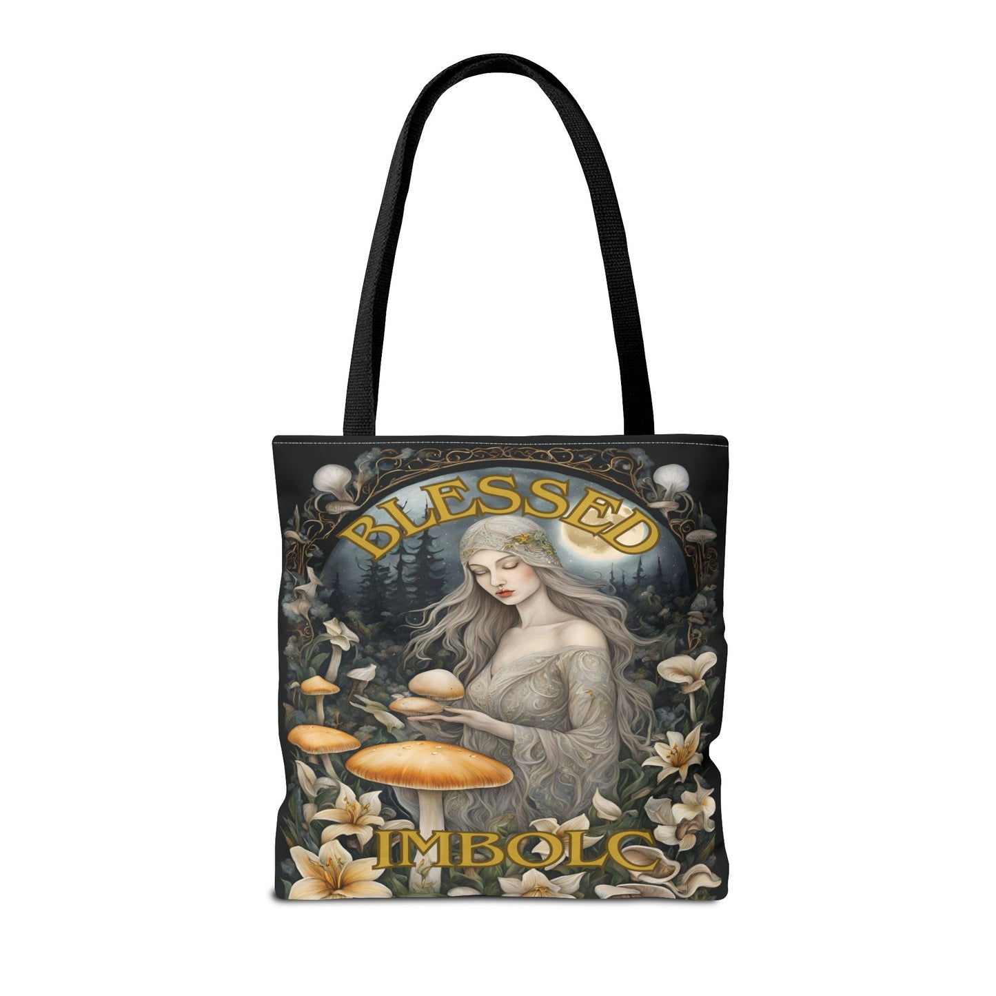 Imbolc Blessed Tote Bag | Witchy Eco-Friendly Carrier, Gardening Bag, Holiday Gift, Spiritual Tote, Adjustable Straps - Divine Mystic Moons