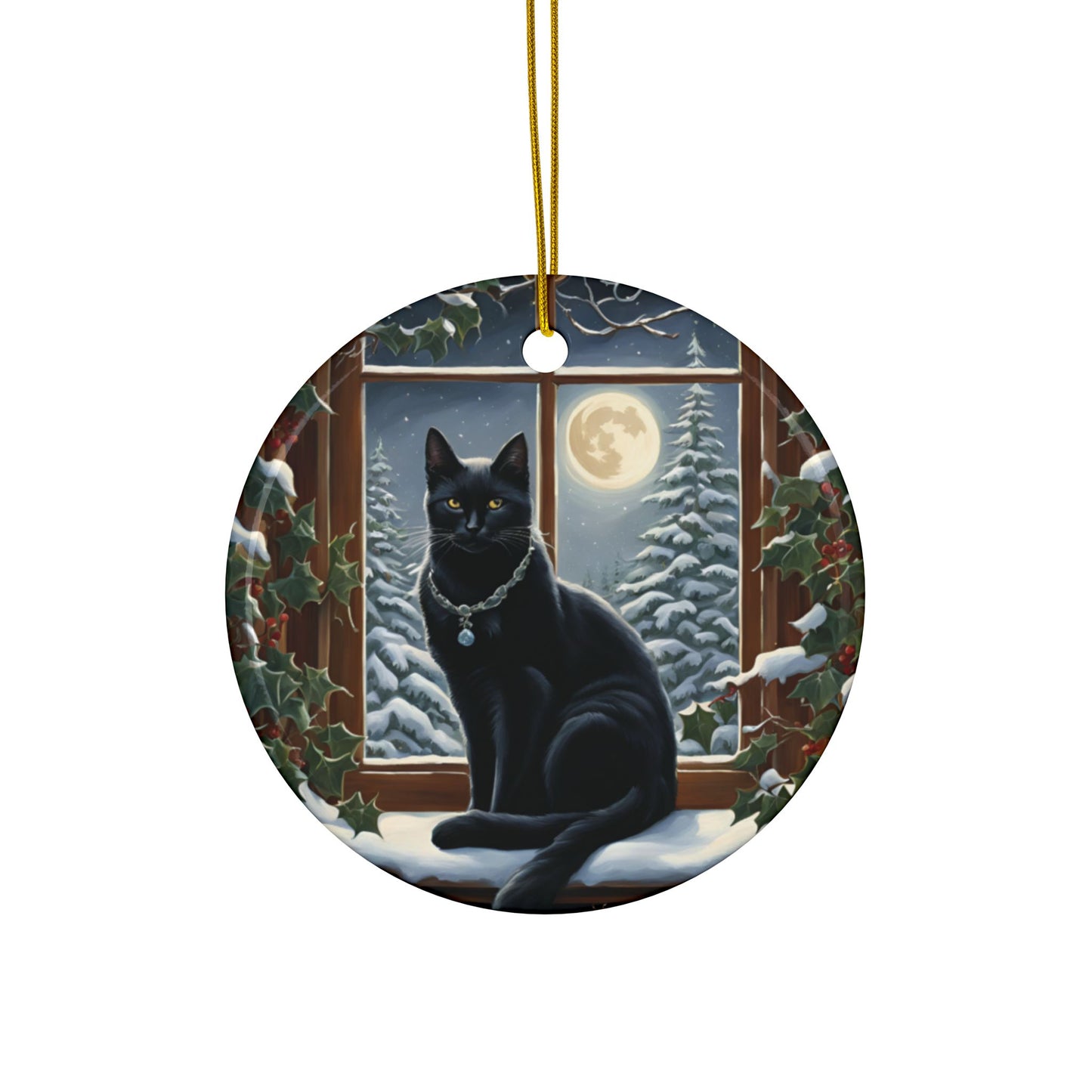 Black Cat Whimsical Ornaments Perfect for Holidays, Gift Giving, Home Decor, Tree Decorations, or Pet Lovers! - Divine Mystic Moons