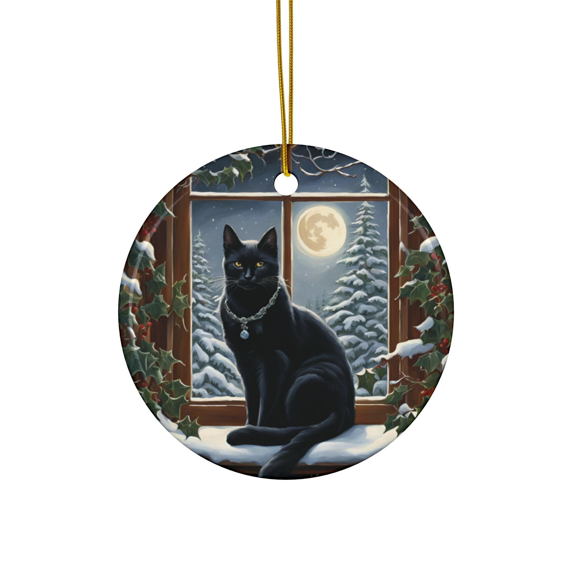 Black Cat Whimsical Ornaments Perfect for Holidays, Gift Giving, Home Decor, Tree Decorations, or Pet Lovers! - Divine Mystic Moons