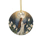 Celtic Goddess Ceramic Ornaments | 2-Sided Design | Perfect for Home Decor, All Year Display - Divine Mystic Moons