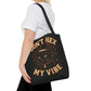 Dont Hex My Vibe Tote Bag Witchy Black Cat Bag, Funny Goth Witch Gift, Halloween Spellcaster Purse, Sarcastic Occult Accessory - Divine Mystic Moons